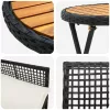  3 részes kert bistró szett párnákkal fekete poly rattan