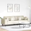  Bársony Kanapé párnával párnával Krémszínű 208 cm Bársony