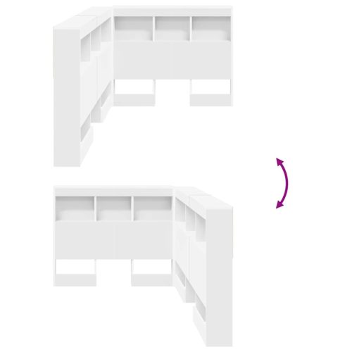  Tároló fejtámla polcokkal fejtámlával Fehér 80 cm Faanyag