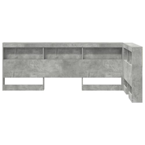  Tároló fejtámla polcokkal fejtámlával tárolóval Beton szürke 80 cm Faanyag