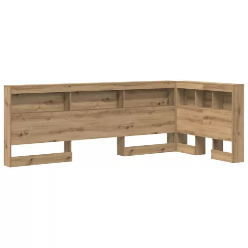 Tároló fejtámla polcokkal tárolóval Artisan tölgy 90 cm Faanyag