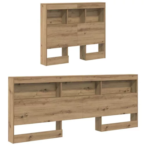  Tároló fejtámla polcokkal tárolóval Artisan tölgy 90 cm Faanyag