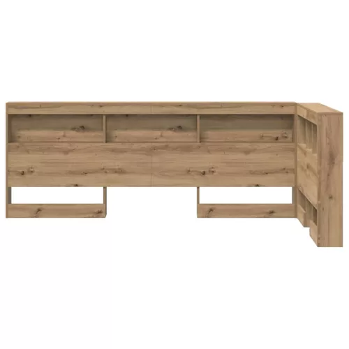  Tároló fejtámla polcokkal tárolóval Artisan tölgy 90 cm Faanyag