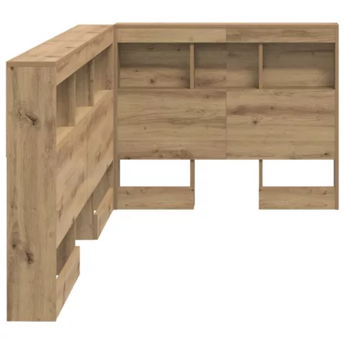  Tároló fejtámla polcokkal tárolóval Artisan tölgy 90 cm Faanyag