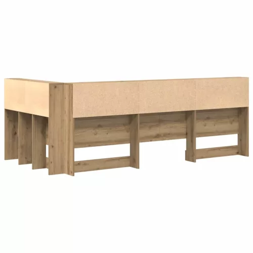  Tároló fejtámla polcokkal tárolóval Artisan tölgy 90 cm Faanyag