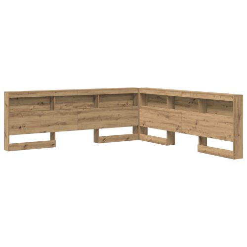  Tároló fejtámla polcokkal fejtámlával tárolóval kézműves tölgy 200 cm Faanyag