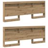  Tároló fejtámla polcokkal fejtámlával tárolóval kézműves tölgy 200 cm Faanyag