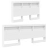  Tároló fejtámla polcokkal fejtámlával Fehér 120 cm Faanyag