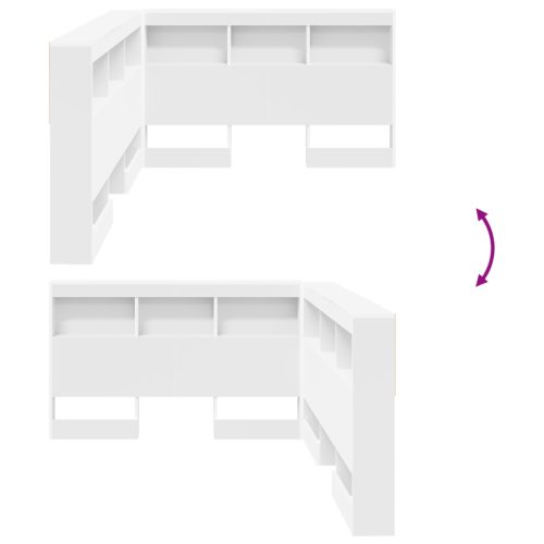  Tároló fejtámla polcokkal fejtámlával tárolóval Fehér 120 cm Faanyag