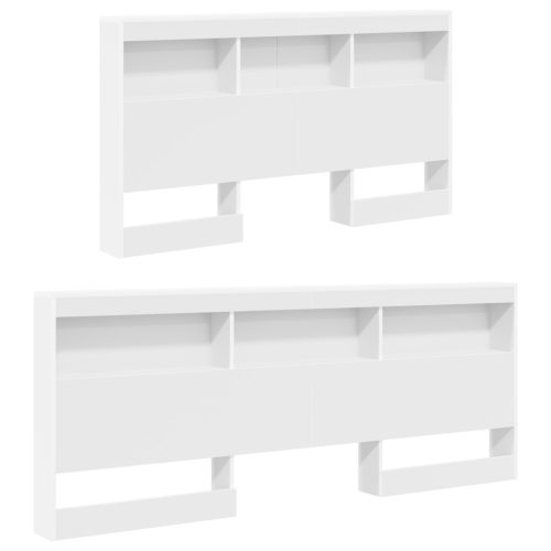  Tároló fejtámla polcokkal fejtámlával tárolóval Fehér 150 cm Faanyag