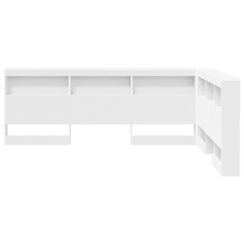  Tároló fejtámla polcokkal fejtámlával tárolóval Fehér 160 cm Faanyag