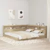  Tároló fejtámla polcokkal tárolóval Sonoma tölgy 180 cm Faanyag