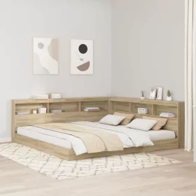    Tároló fejtámla polcokkal tárolóval Sonoma tölgy 180 cm Faanyag
