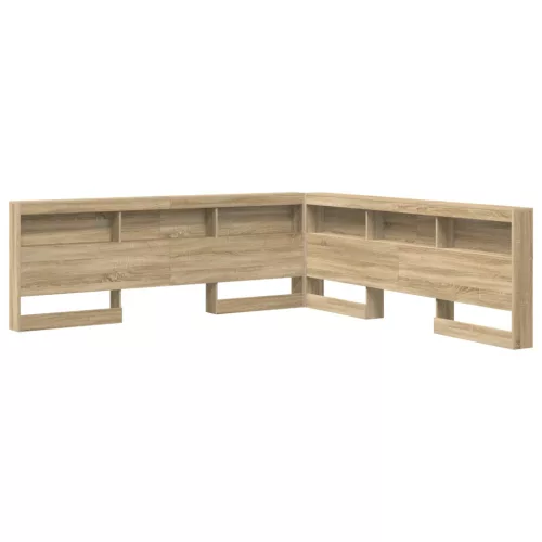 Tároló fejtámla polcokkal tárolóval Sonoma tölgy 180 cm Faanyag