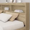  Tároló fejtámla polcokkal tárolóval Sonoma tölgy 180 cm Faanyag