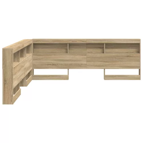  Tároló fejtámla polcokkal tárolóval Sonoma tölgy 180 cm Faanyag