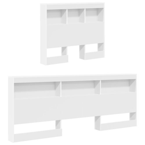  Tároló fejtámla polcokkal fejtámlával tárolóval Fehér 90 cm Faanyag