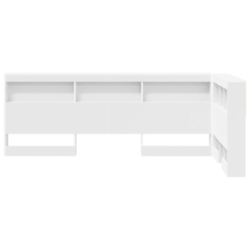  Tároló fejtámla polcokkal fejtámlával tárolóval Fehér 90 cm Faanyag