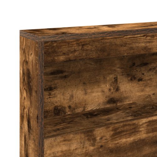  Tároló fejtámla polcokkal fejtámlával tárolóval Füstölt tölgy 90 cm Faanyag