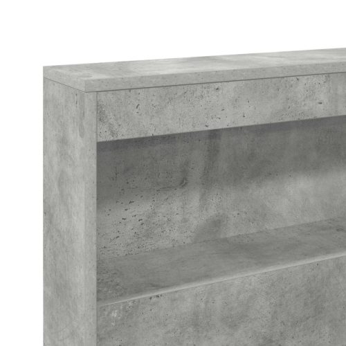  Tároló fejtámla polcokkal tárolóval Beton Szürke 75 cm Faanyag