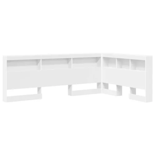  Tároló fejtámla polcokkal Fehér 207,5 x 137,5 x 76,5 cm Faanyag