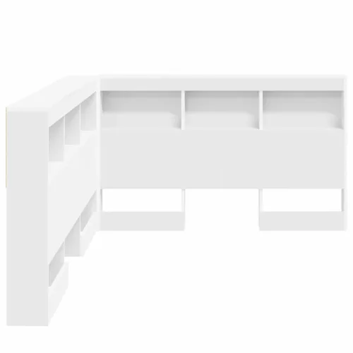  Tároló fejtámla polcokkal Fehér 207,5 x 137,5 x 76,5 cm Faanyag