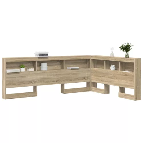  Tároló fejtámla polcokkal tárolóval Sonoma tölgy 135 cm Faanyag