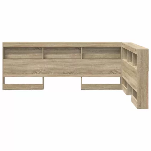  Tároló fejtámla polcokkal tárolóval Sonoma tölgy 135 cm Faanyag