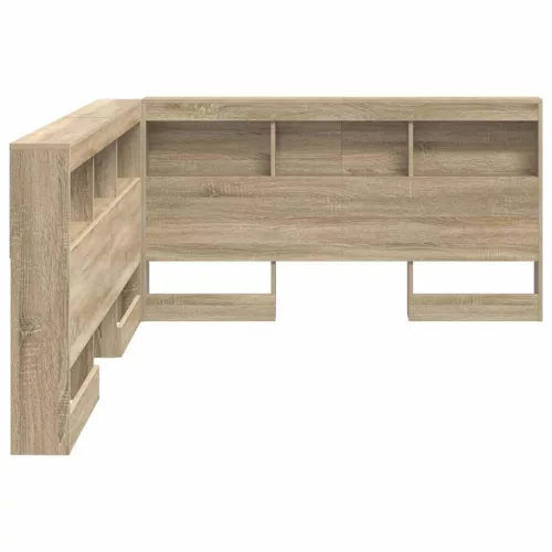  Tároló fejtámla polcokkal tárolóval Sonoma tölgy 135 cm Faanyag