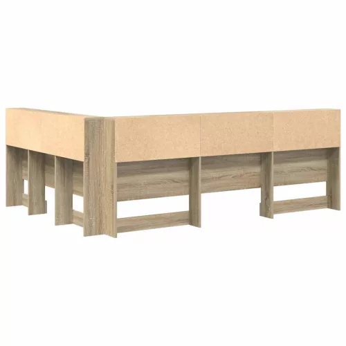 Tároló fejtámla polcokkal tárolóval Sonoma tölgy 135 cm Faanyag