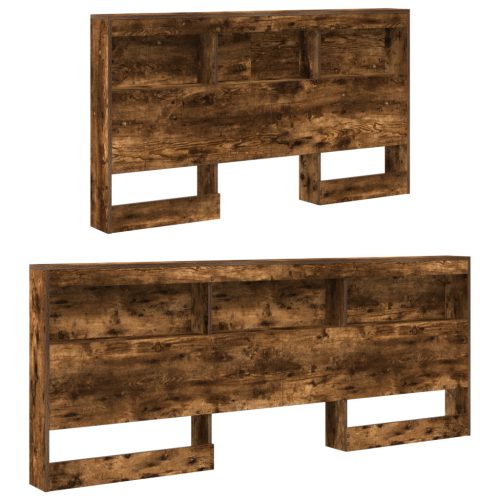  Tároló fejtámla polcokkal fejtámlával tárolóval Füstölt tölgy 135 cm Faanyag