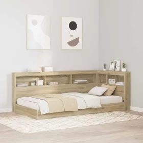    Könyvespolcos Ágy fejtámlával Sonoma tölgy 75 x 190 cm Faanyag