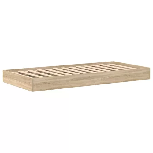  Könyvespolcos Ágy fejtámlával Sonoma tölgy 75 x 190 cm Faanyag