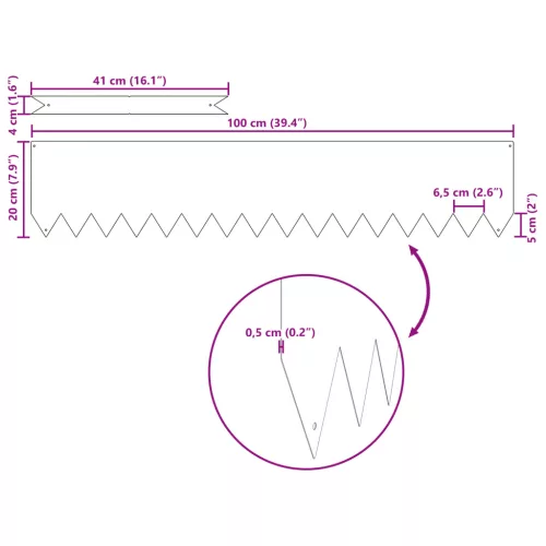  Füves Határolók 50 db 100x0,5x20 cm Galvanizált Acél