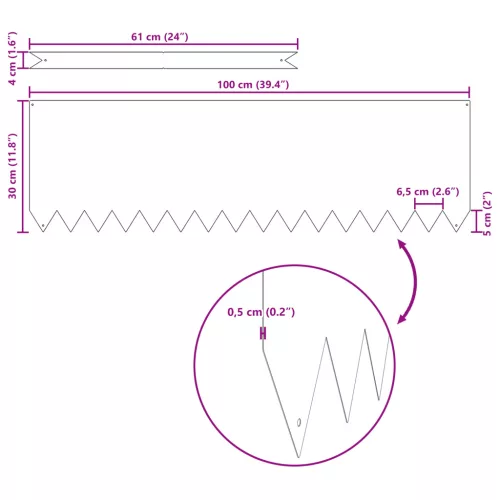  Fűszegélyek 50 db Fehér 100x0.5x30 cm Műanyag