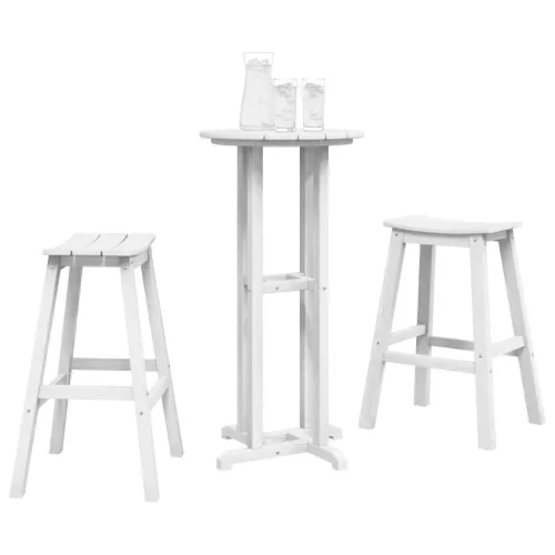  3 darabos Kerti Bár Szett Fehér HDPE
