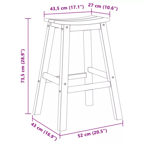  Bárszékek 6 db Fekete HDPE