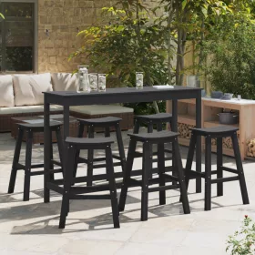  Bárszékek 9 db Fekete HDPE