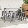  Bárszékek 9 db Világosszürke HDPE