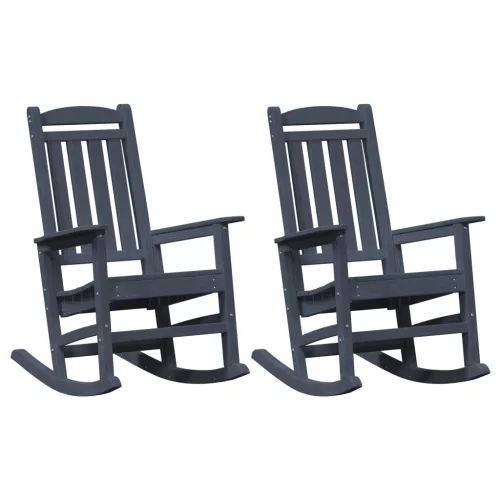  Kerti Hintaszék 2 db Tengerészkék 70x92x107.5 cm HDPE