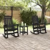  kertihintaszék 2 db Fekete 70x92x107.5 cm HDPE