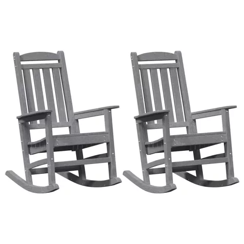  Hintaszék 2 pcs Világosszürke 92 x 70 x 108 cm Polietilén