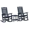  3 Darabos Kert Lounge Szett Tengerészkék HDPE