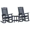  3 Darabos Kert Lounge Szett Tengerészkék HDPE