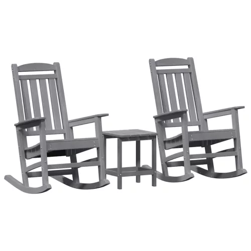  Hintaszék 3 pcs Világosszürke Polietilén