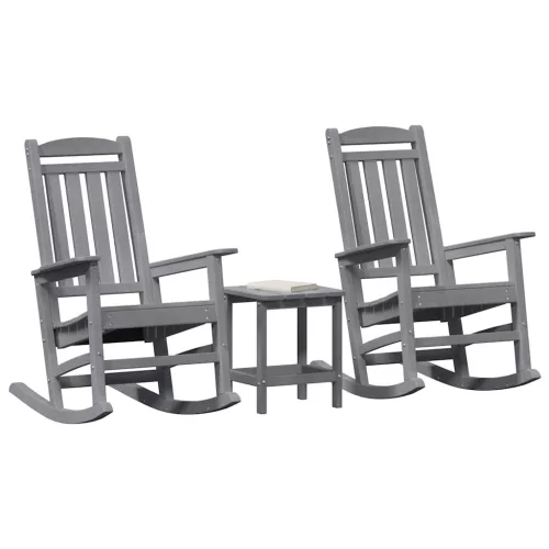  Hintaszék 3 pcs Világosszürke Polietilén