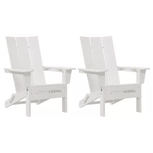  Összecsukható Adirondack székek 2 db Fehér 74.5x80.5x90 cm HDPE