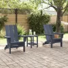  Összecsukható Adirondack Székek 2 db Tengerészkék 74.5x80.5x90 cm HDPE