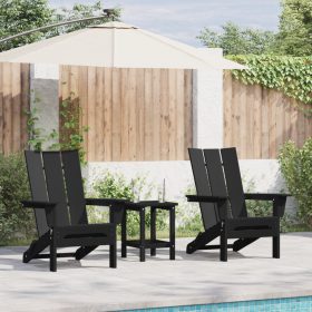   Összecsukható Adirondack székek 2 db Fekete 74.5x80.5x90 cm HDPE