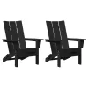  Összecsukható Adirondack székek 2 db Fekete 74.5x80.5x90 cm HDPE